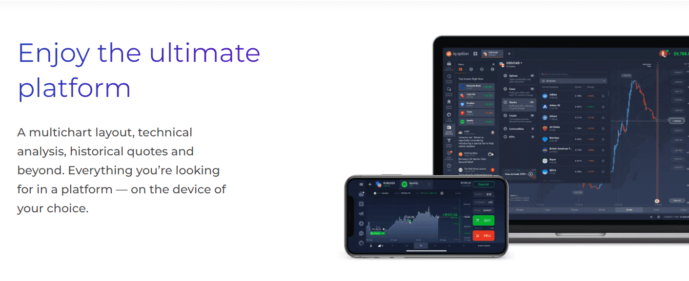 IQ Option trading application