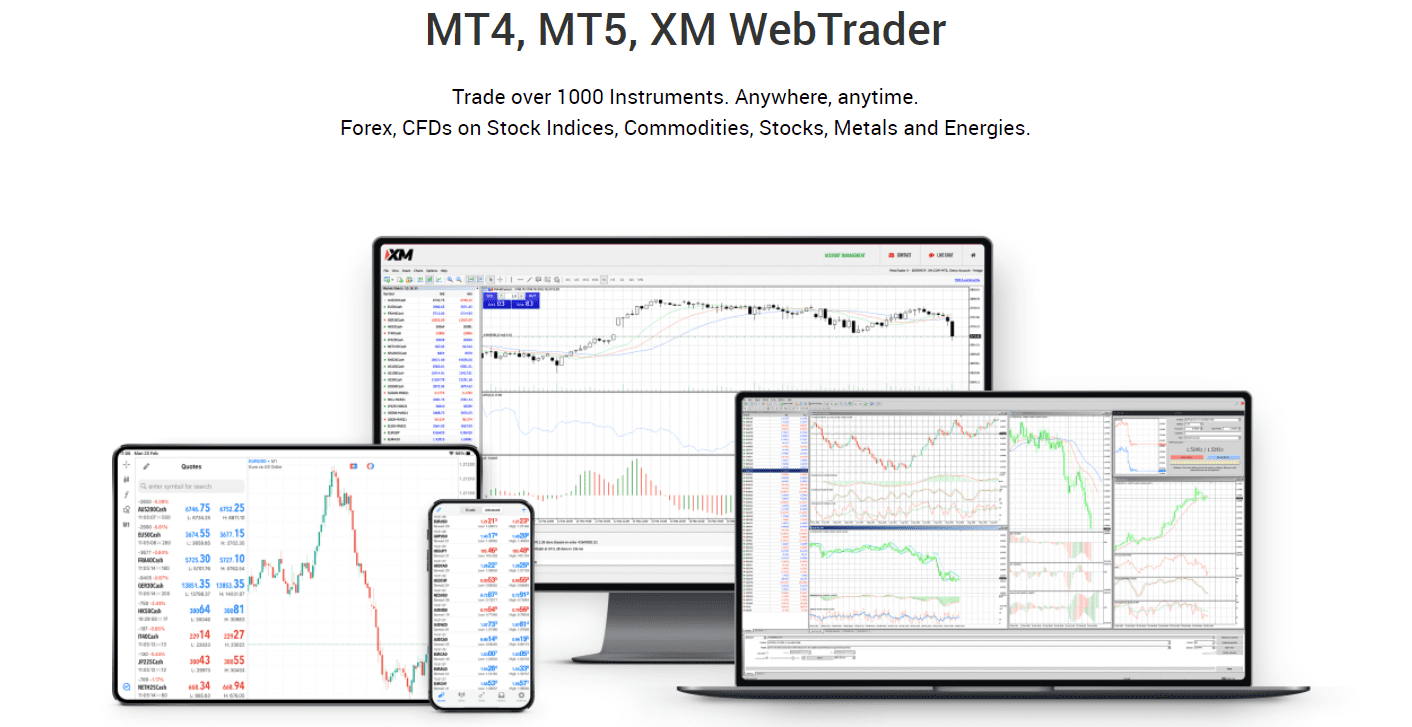 XM trading platforms