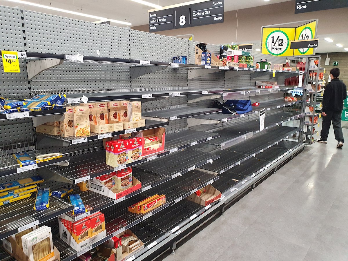 Australian supermarket empty shelves