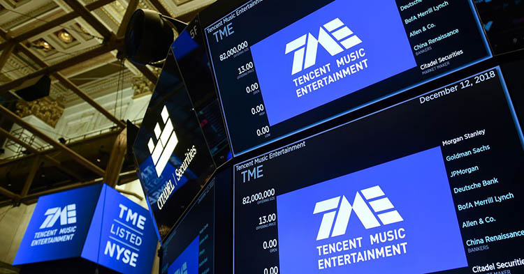 Tencent Music shares started trading at HK$18 in its debut listing in Hong Kong
