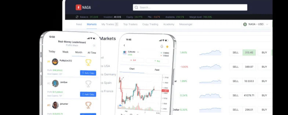 Naga Markets Forex trading Web app